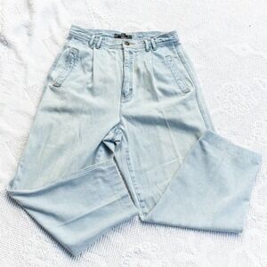 Vintage 1980s Pleated Mom Jeans Liz Wear Wide Leg 12P High Waisted Grannycore